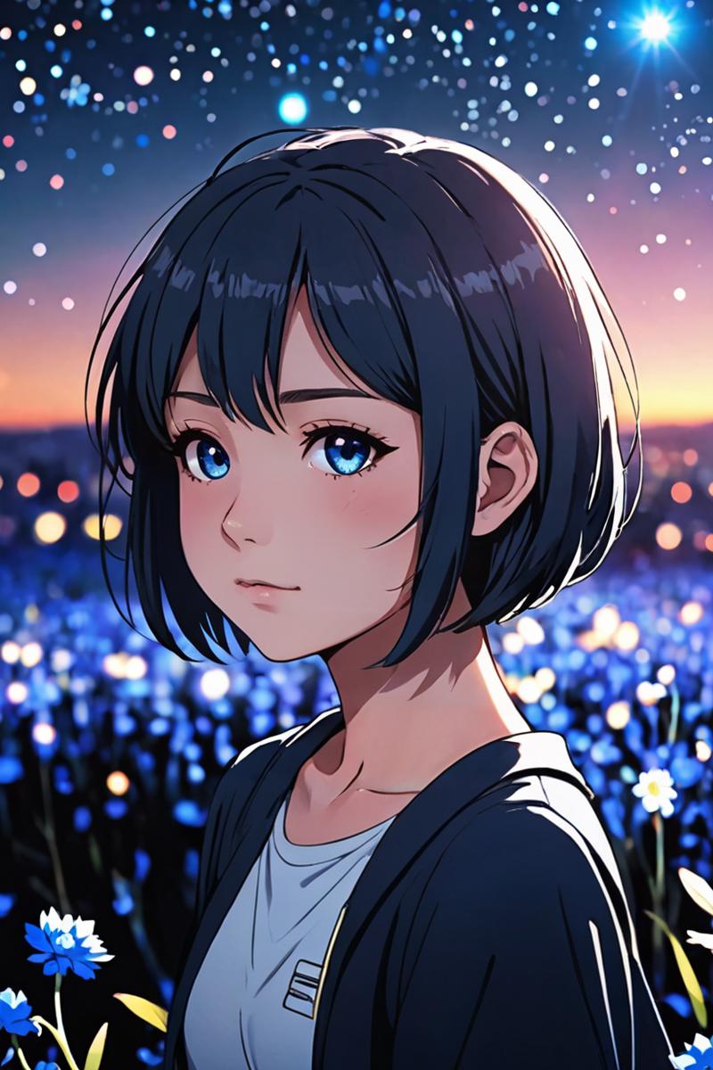 14626-482635064-anime girl, night, blue light behind her, ((Galaxy, Lens flare)), short hair, flower field, night sky, cinematic shot. Wallpaper.png